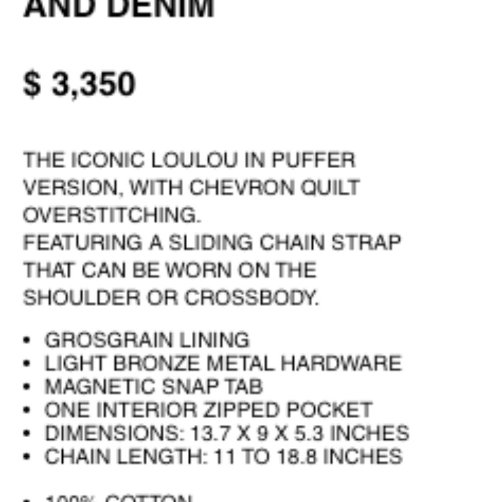 Saint Laurent Denim Quilted Medium Loulou Puffer - Picture 12 of 12